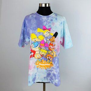 Nickeloden Rugrats Pink Purple Tie Dye Short Sleeve Short L